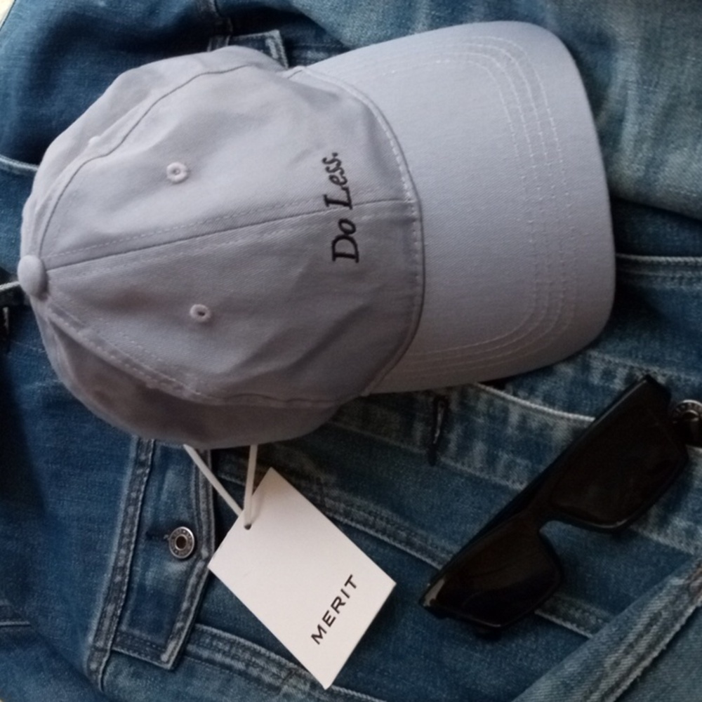 Light Blue 'Do Less.' Embroidered Merit Baseball Cap